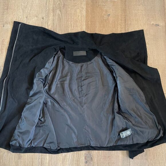 SL8 by Blank NYC Black Faux Suede Asymmetric Moto Zip Women's Jacket (Size M) - Picture 9 of 11